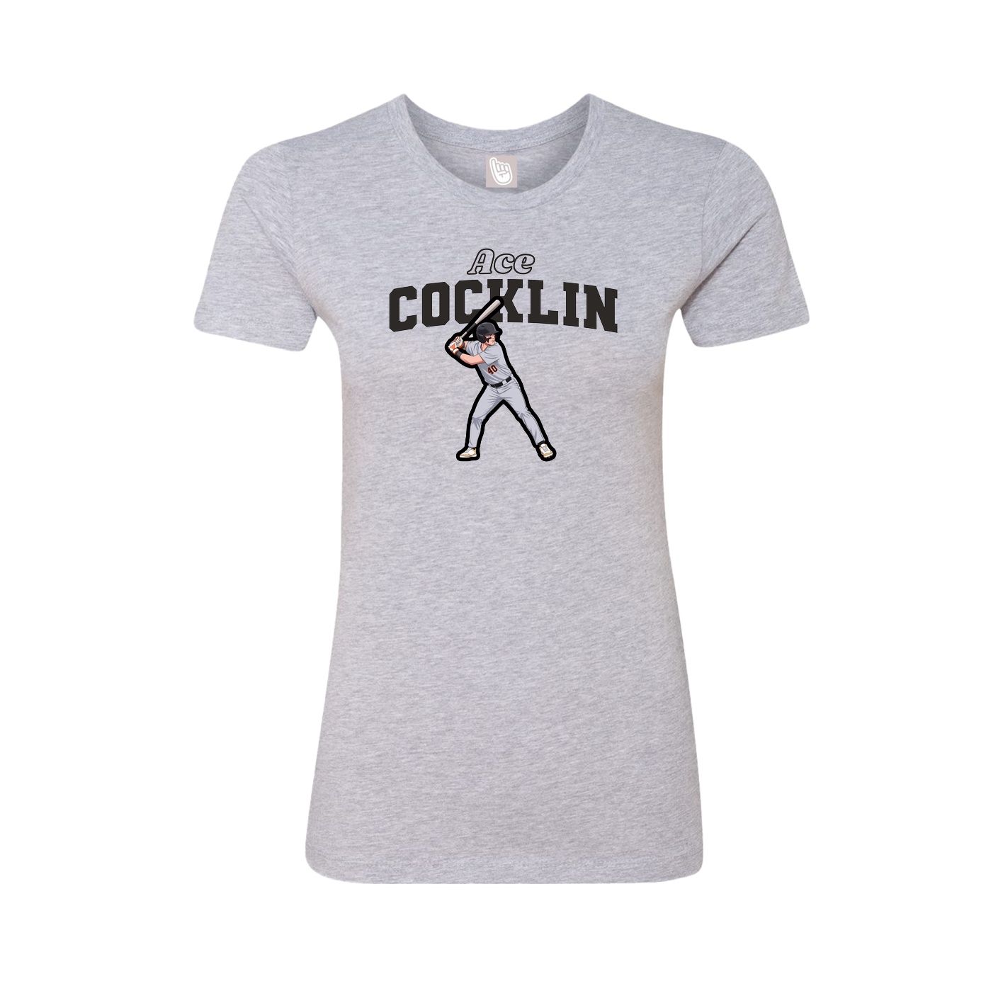 Fitted Women's Tee — Name Arch in Grey