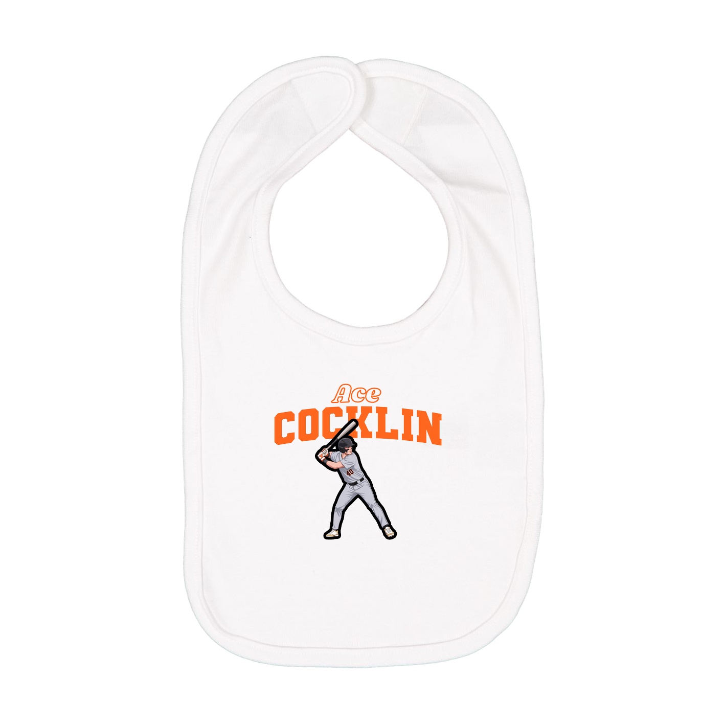 Infant Bib — Name Arch in White