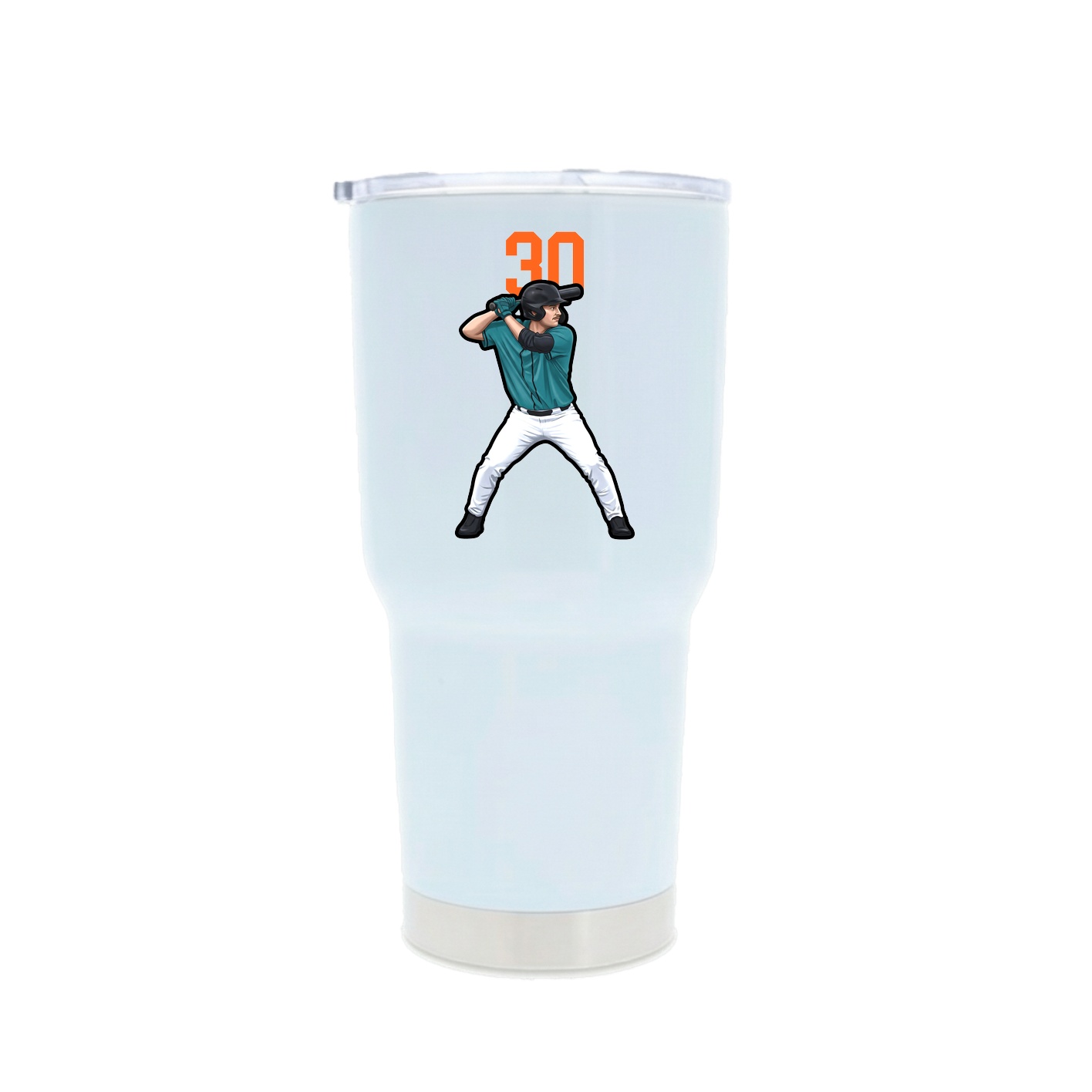 30oz Stainless Steel Tumbler — Number Top in White