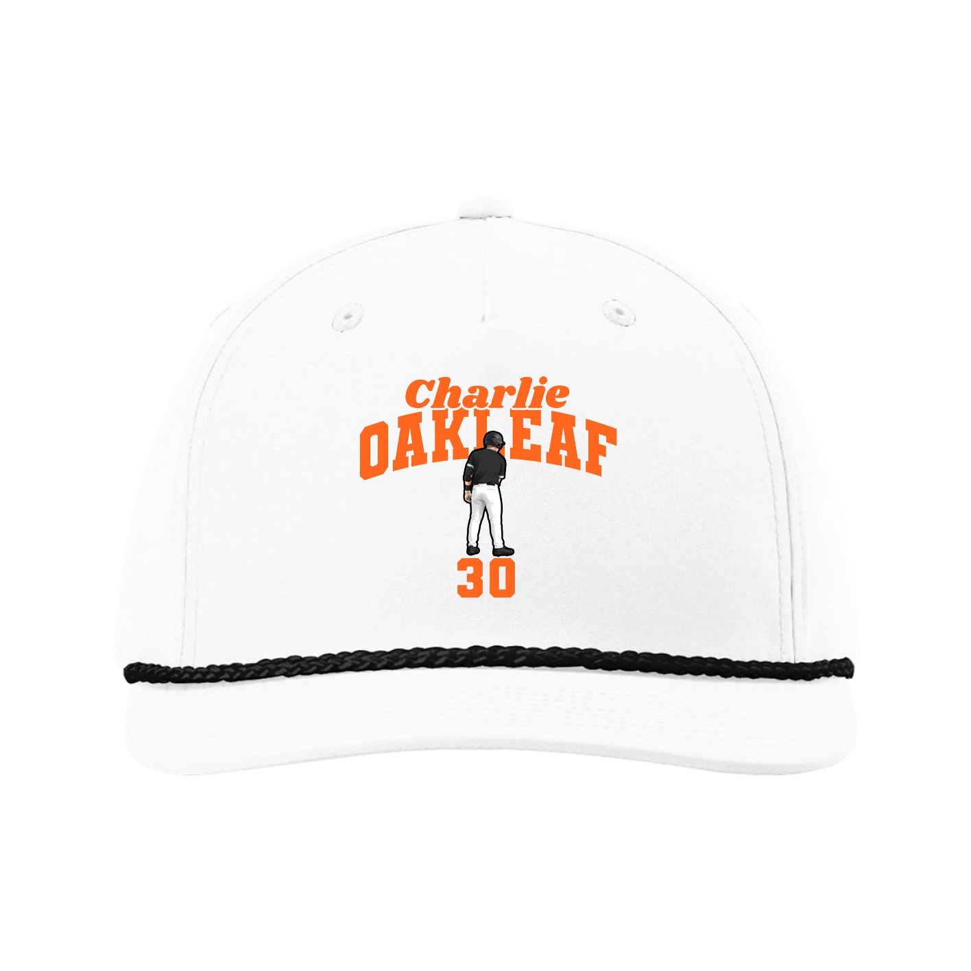 Five-Panel Classic Rope Cap — Signature Arch in White