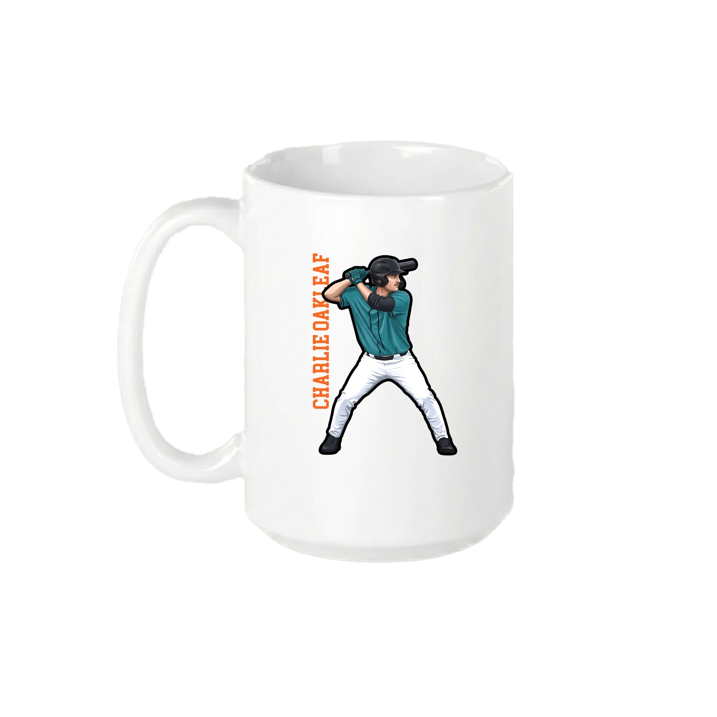 15oz Coffee Mug — Name Vertical in White