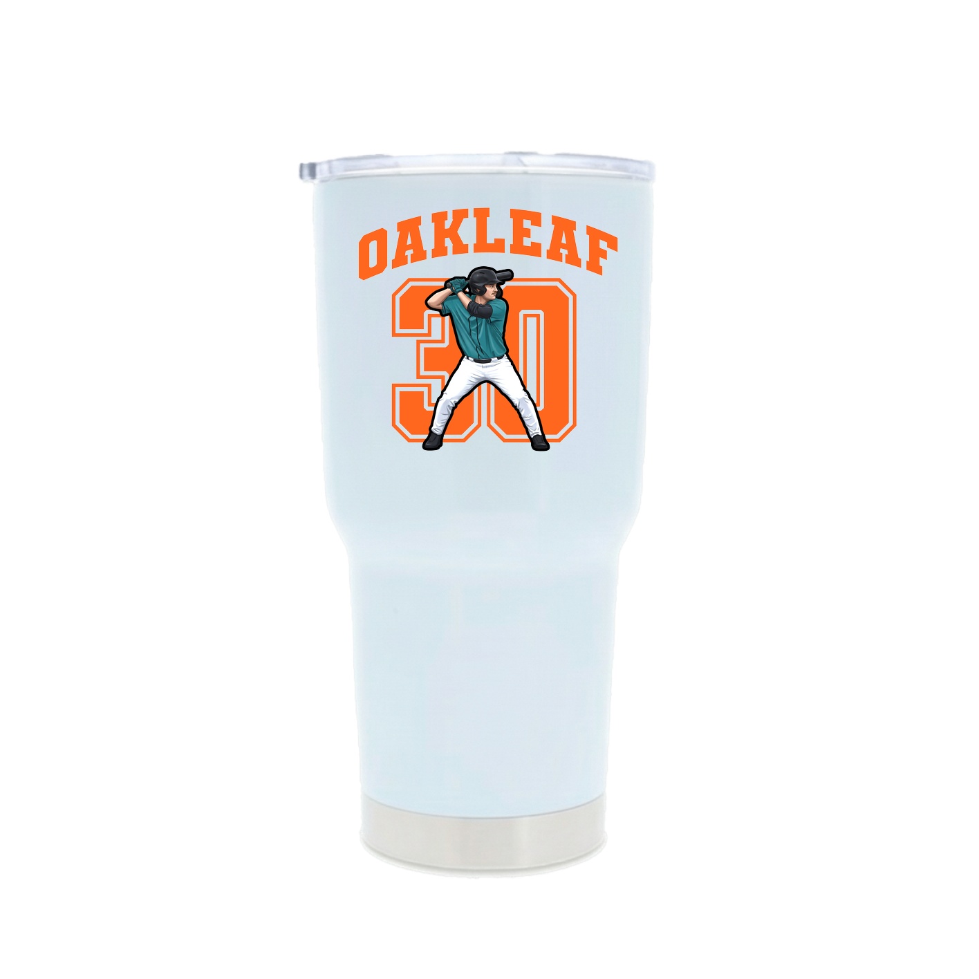 30oz Stainless Steel Tumbler — Number in White