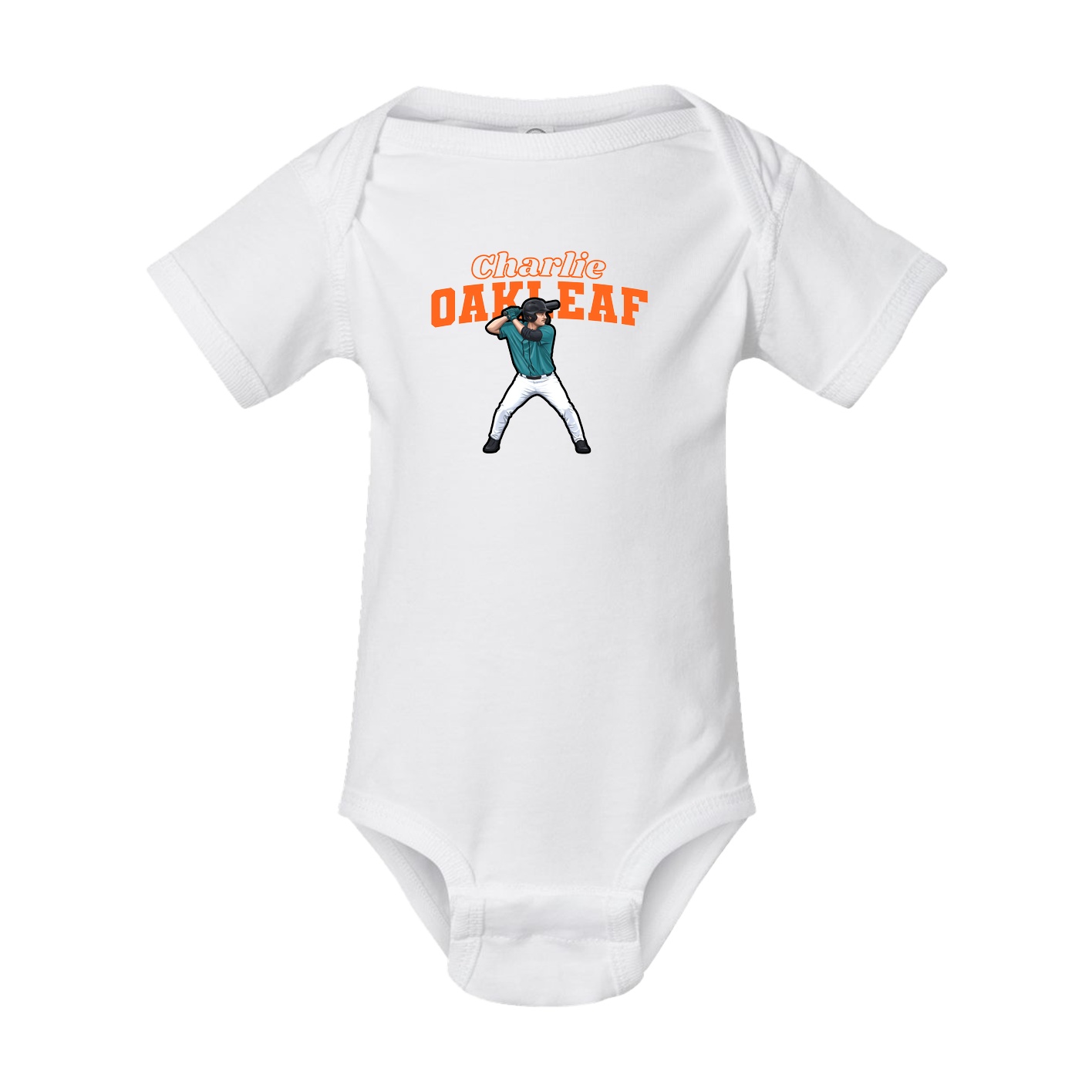 Baby Onesie — Name Arch in White