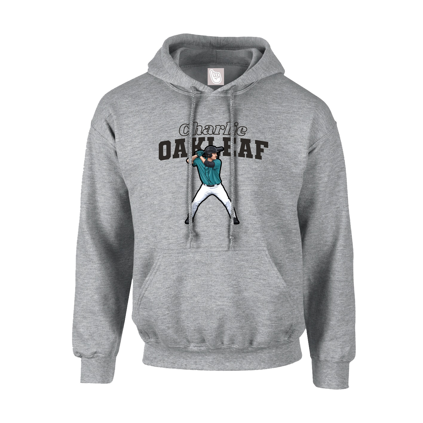 Youth Hoodie — Name Arch in Grey