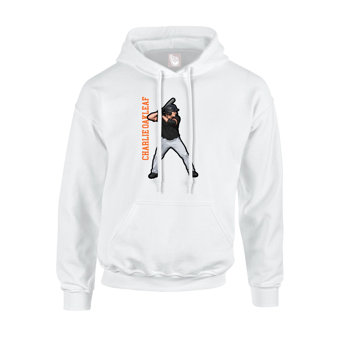 Hoodie — Name Vertical in White