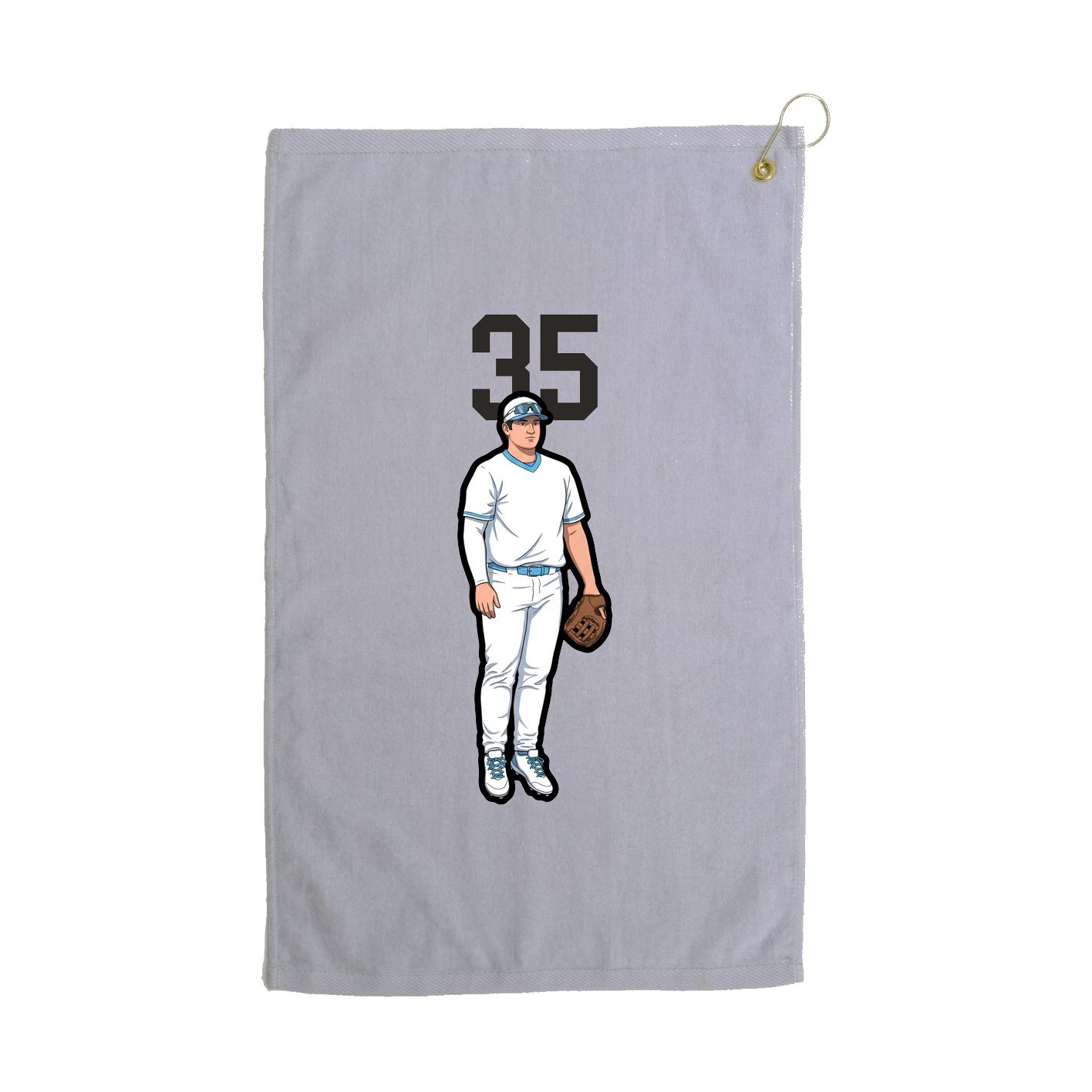 Golf Towel — Number Top in Grey