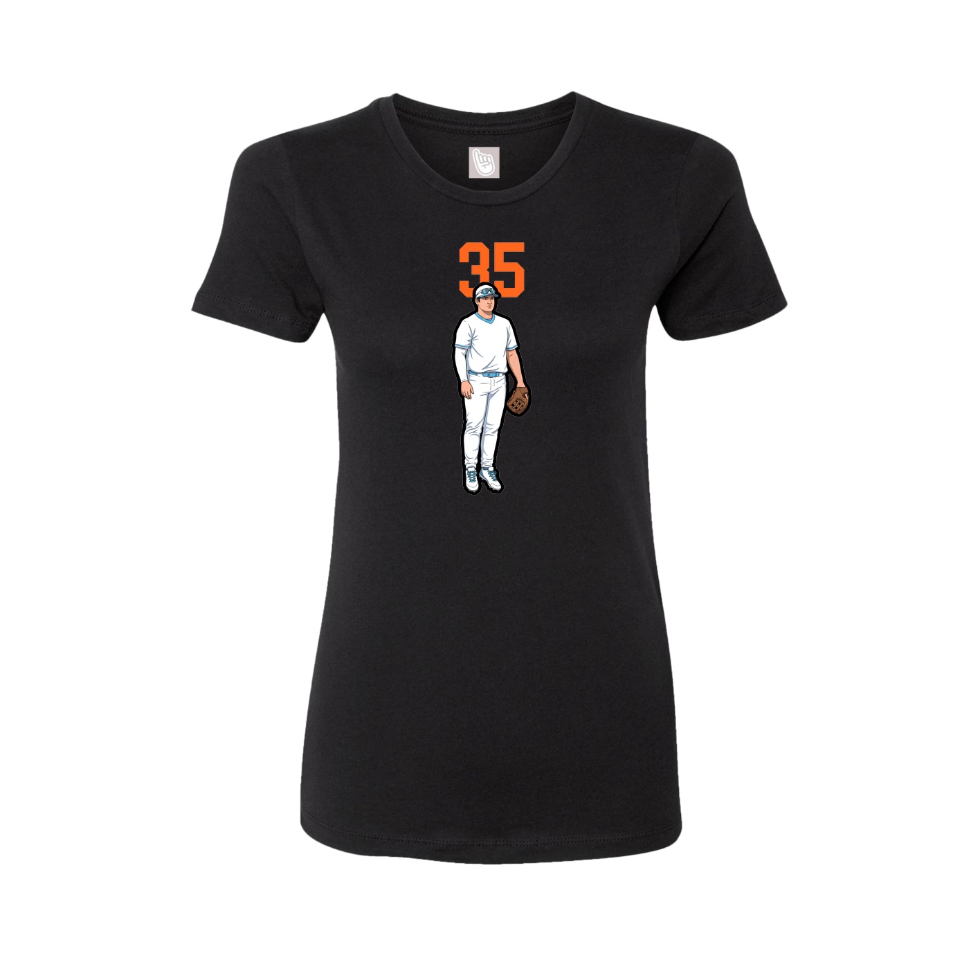 Fitted Women's Tee — Number Top in Black