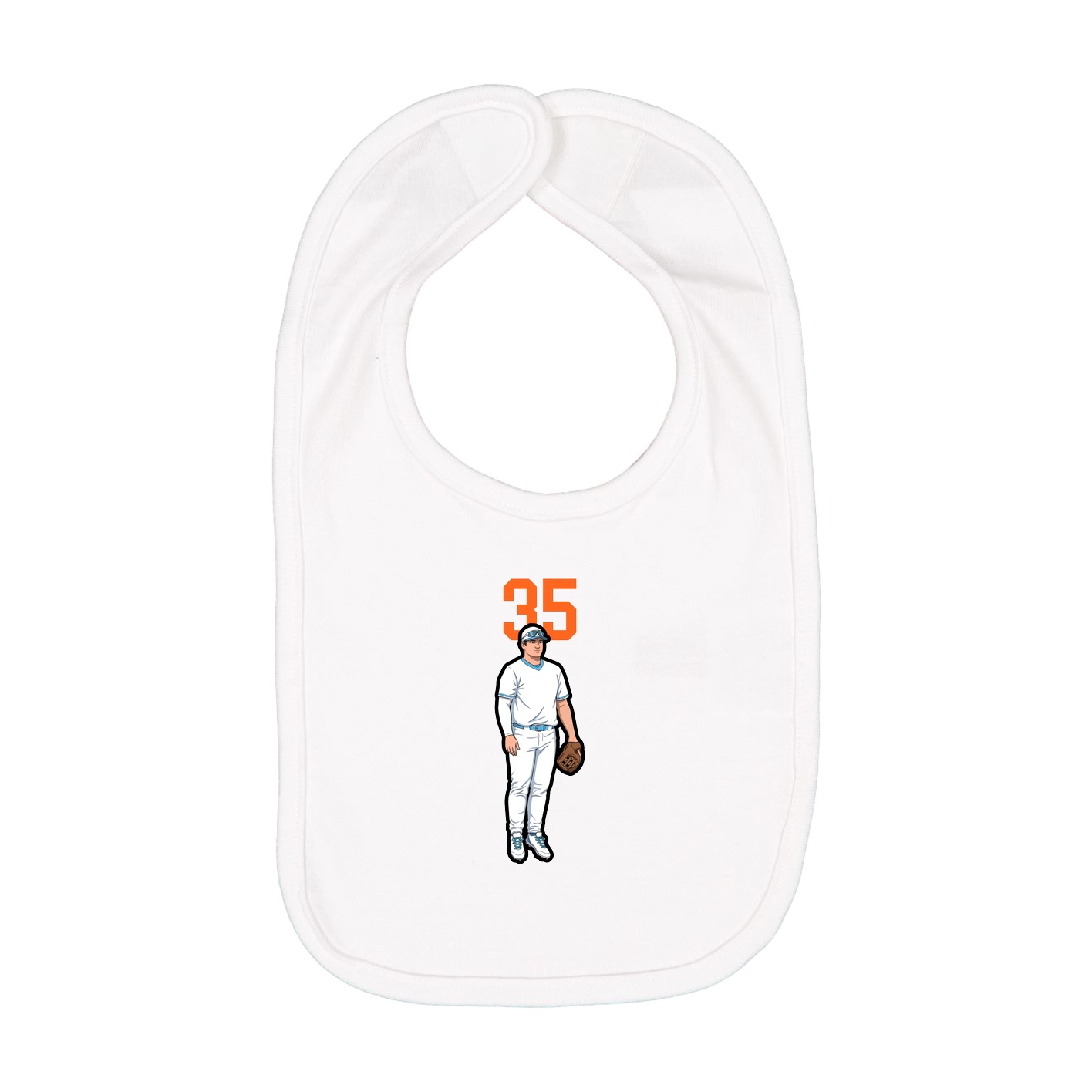 Infant Bib — Number Top in White