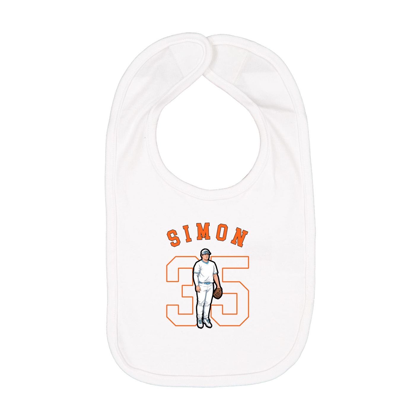 Infant Bib — Shirsey Arch in White