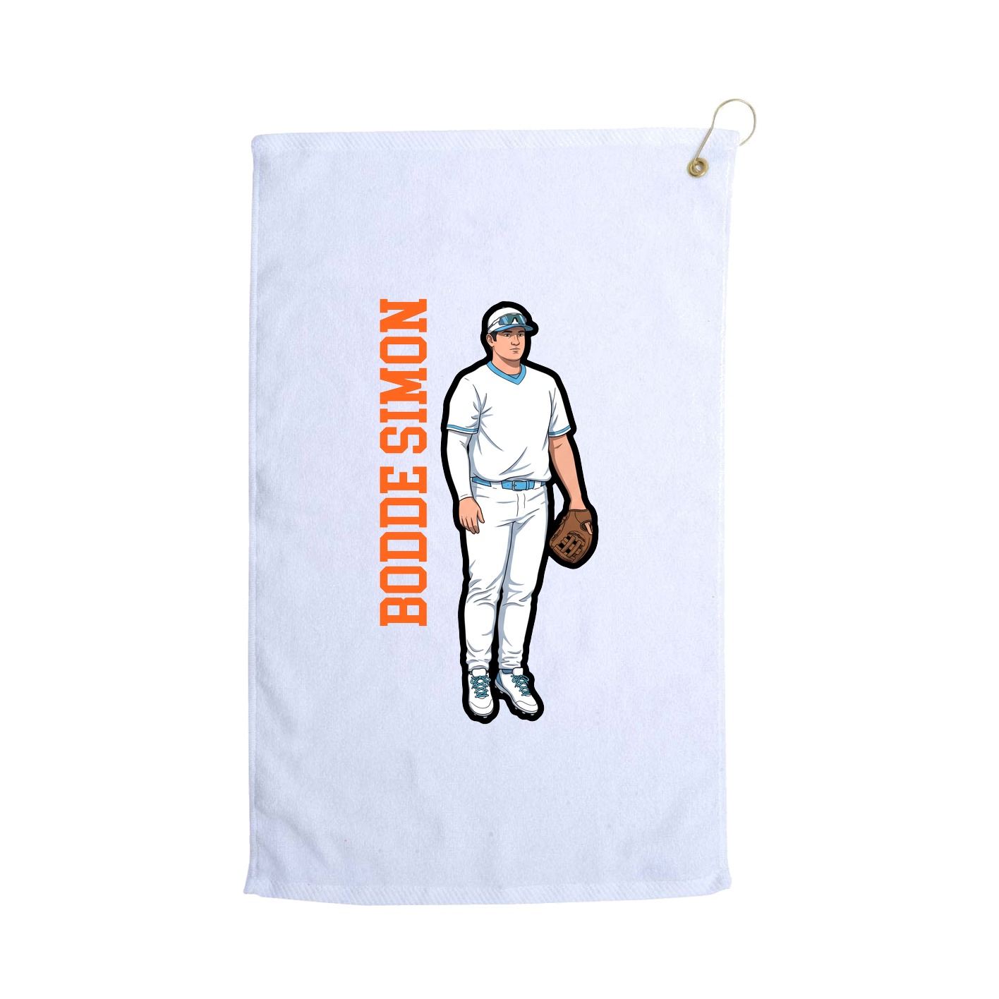 Golf Towel — Name Vertical in White