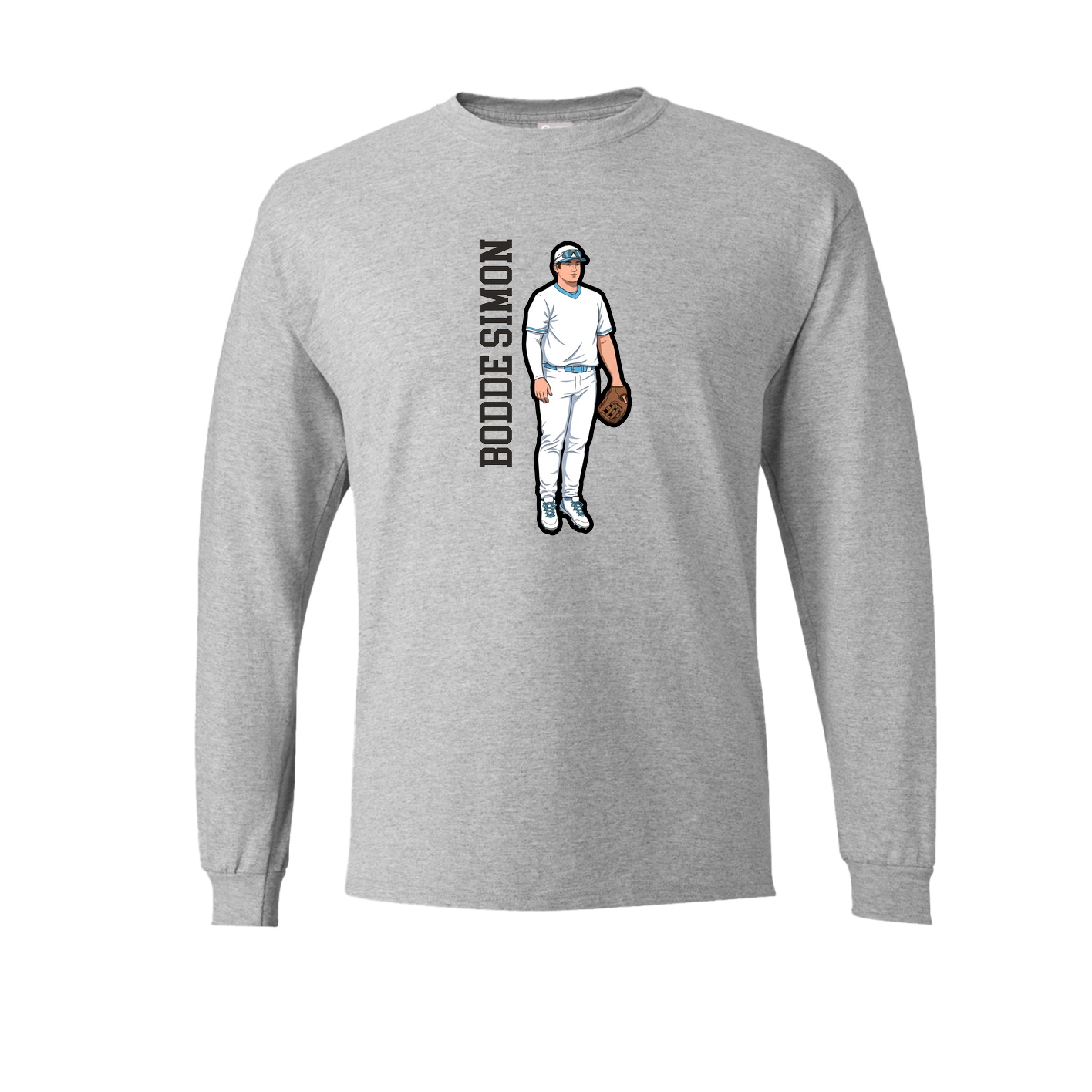 Long Sleeve Tee — Name Vertical in Grey