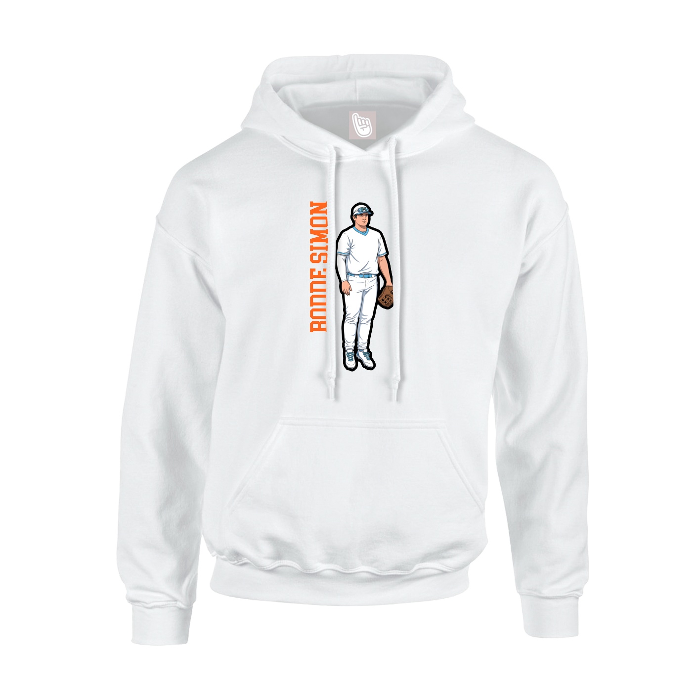 Youth Hoodie — Name Vertical in White