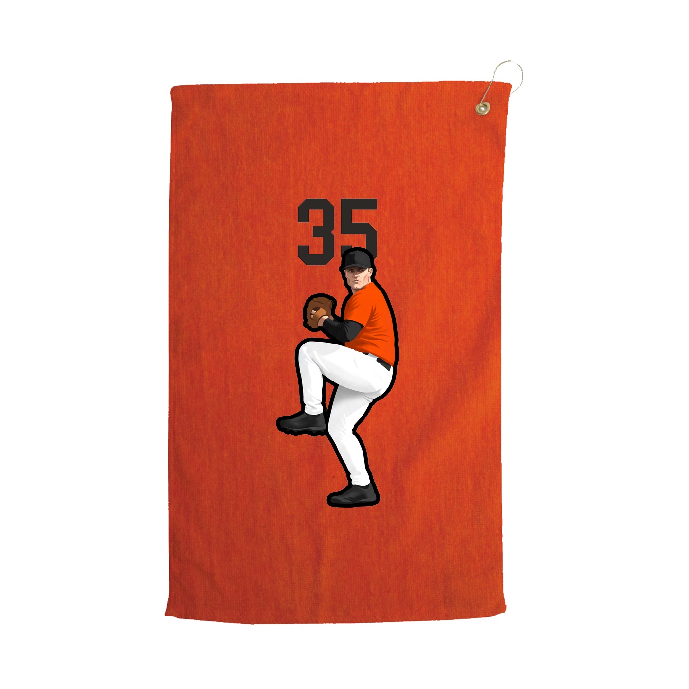 Golf Towel — Number Top in Orange