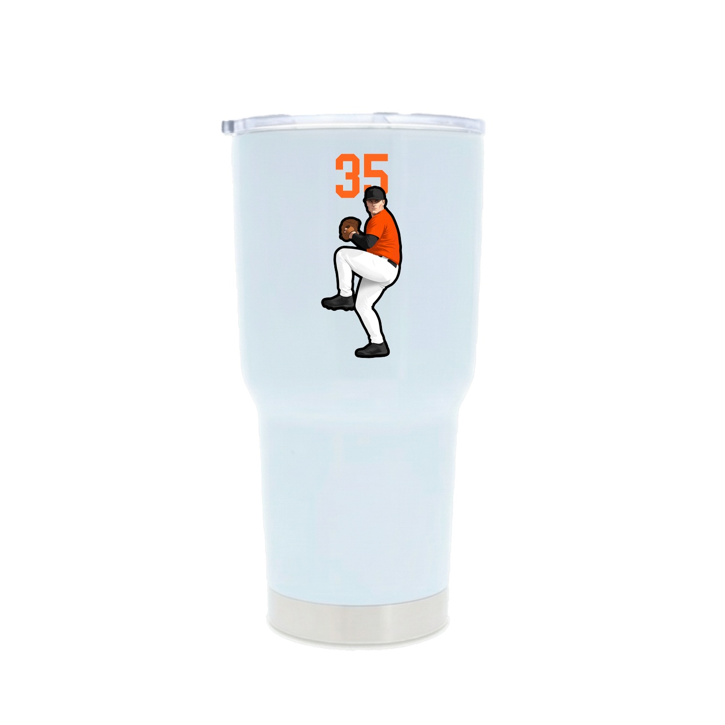 30oz Stainless Steel Tumbler — Number Top in White