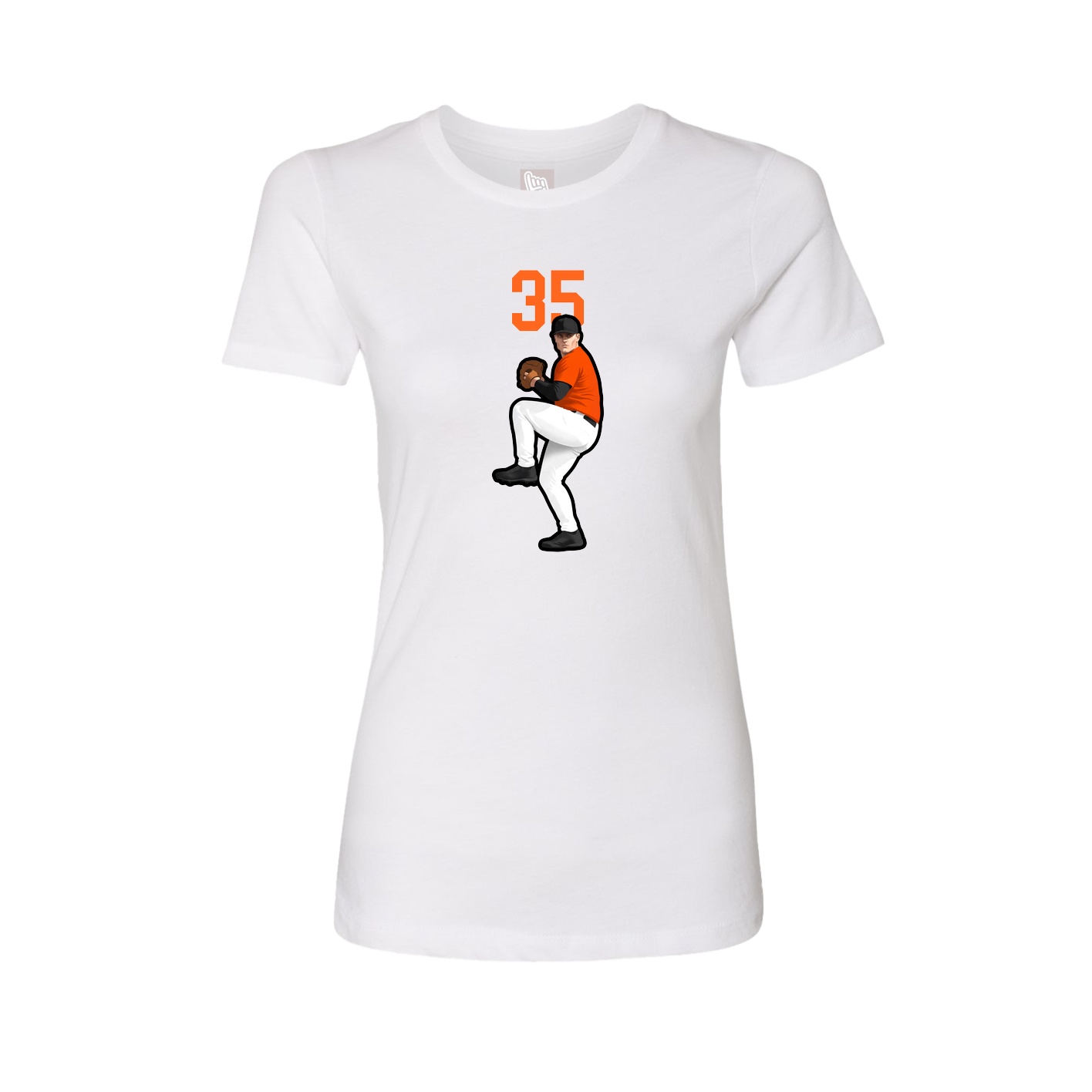 Fitted Women's Tee — Number Top in White