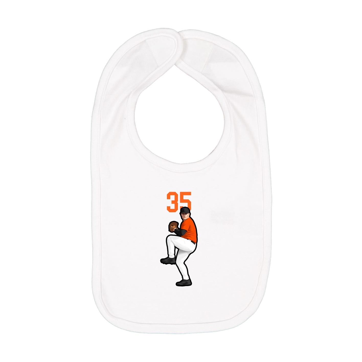 Infant Bib — Number Top in White