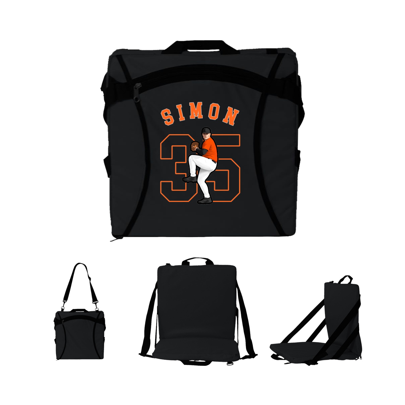 Folding Stadium Seat — Shirsey Arch in Black