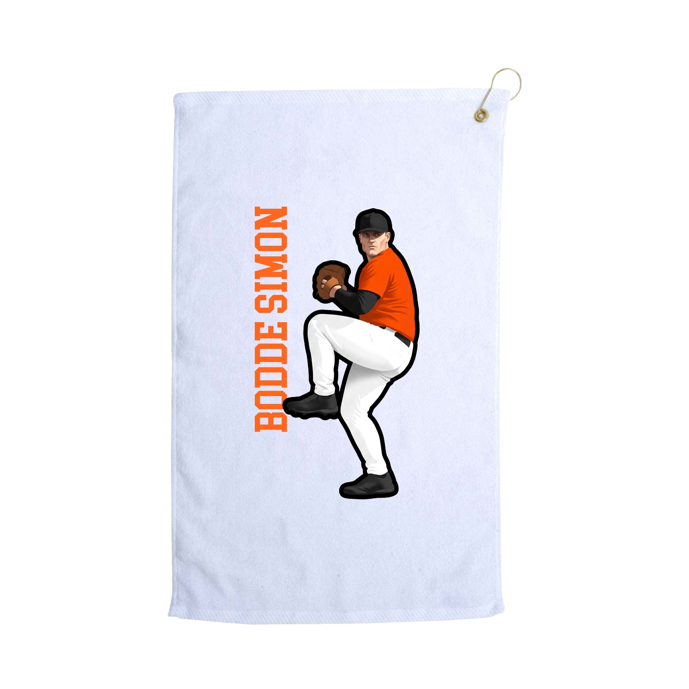 Golf Towel — Name Vertical in White
