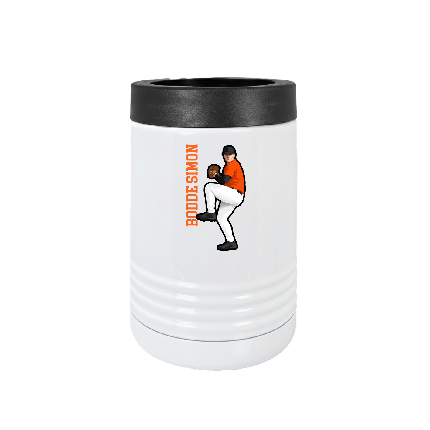 Beverage Holder — Name Vertical in White