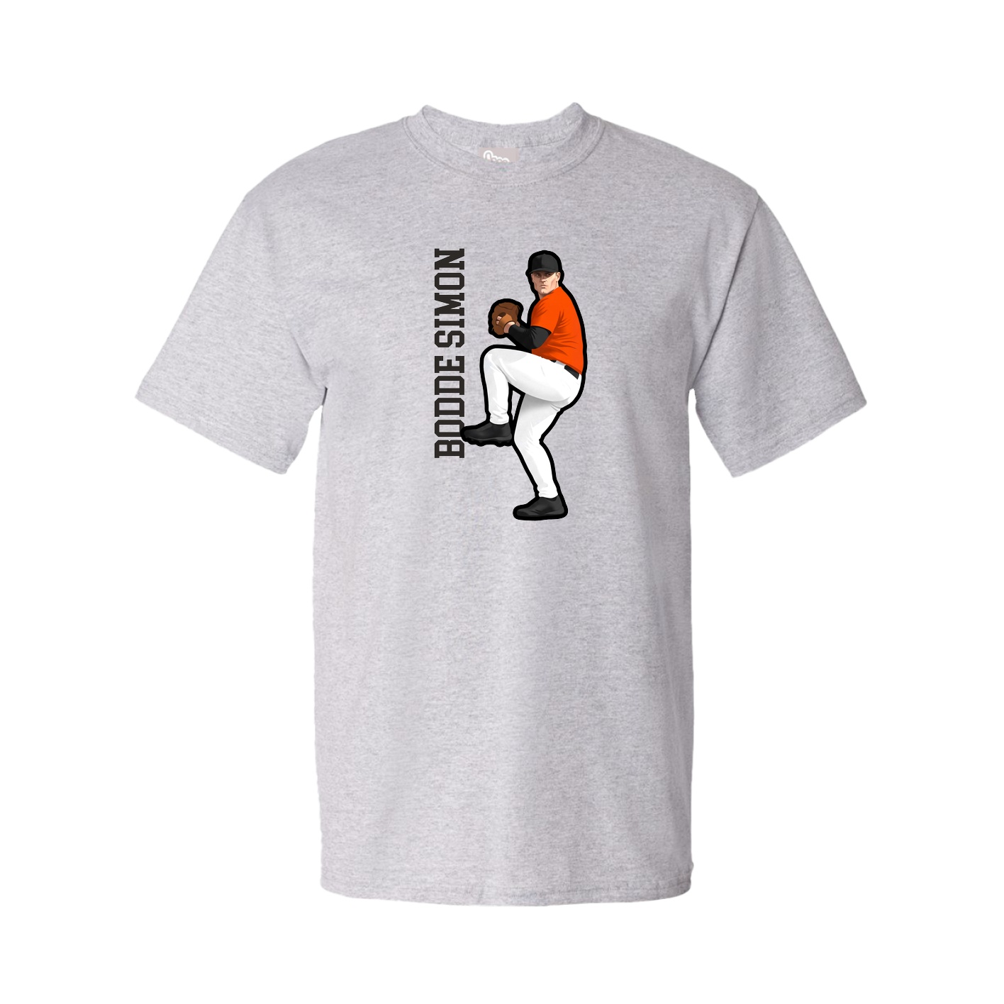 Tee — Name Vertical in Grey