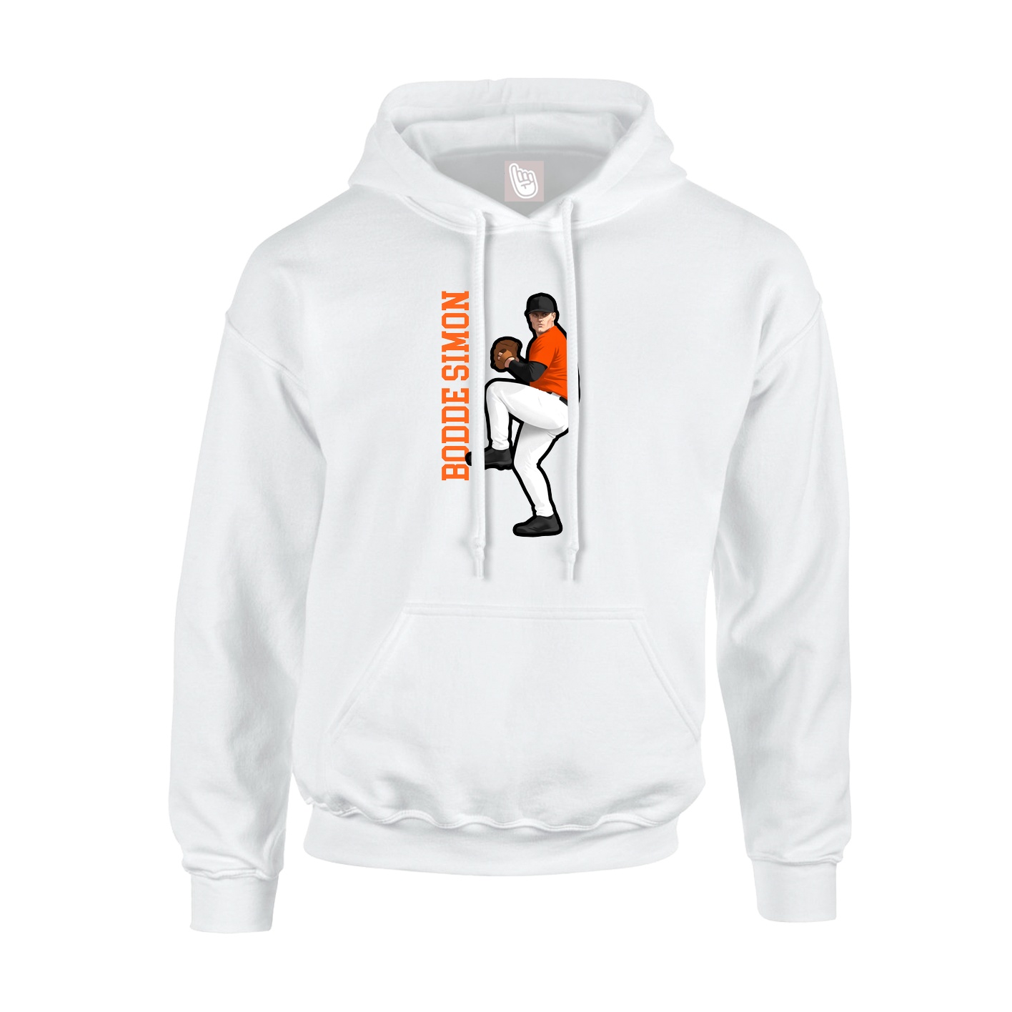 Hoodie — Name Vertical in White