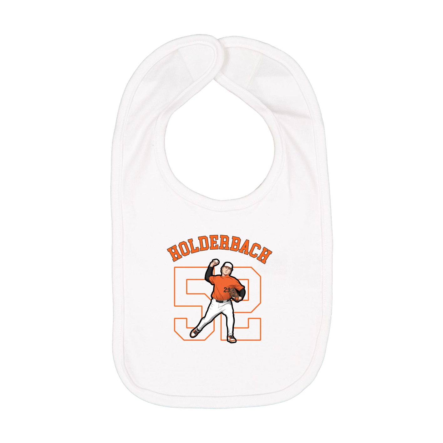 Infant Bib — Shirsey Arch in White