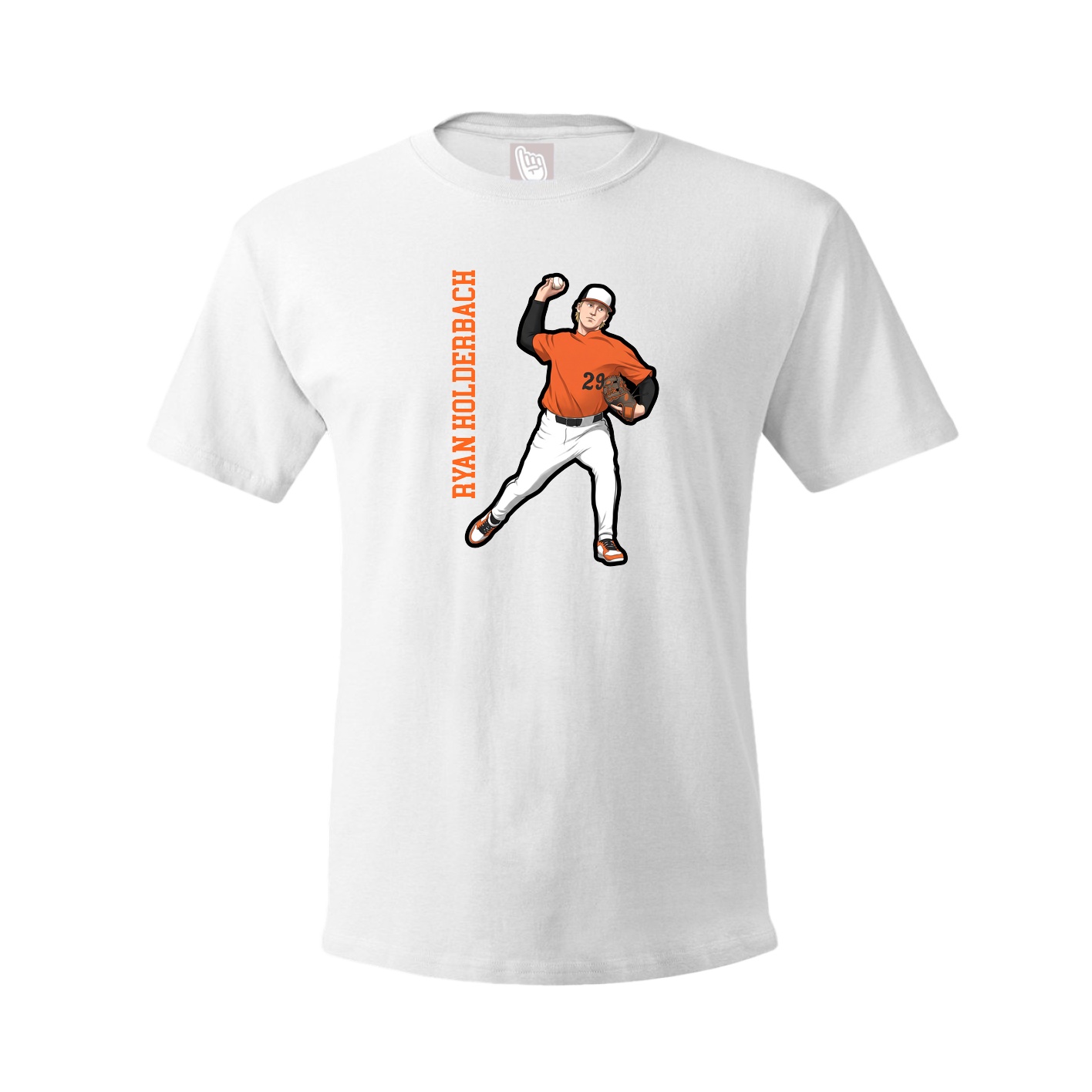Tee — Name Vertical in White