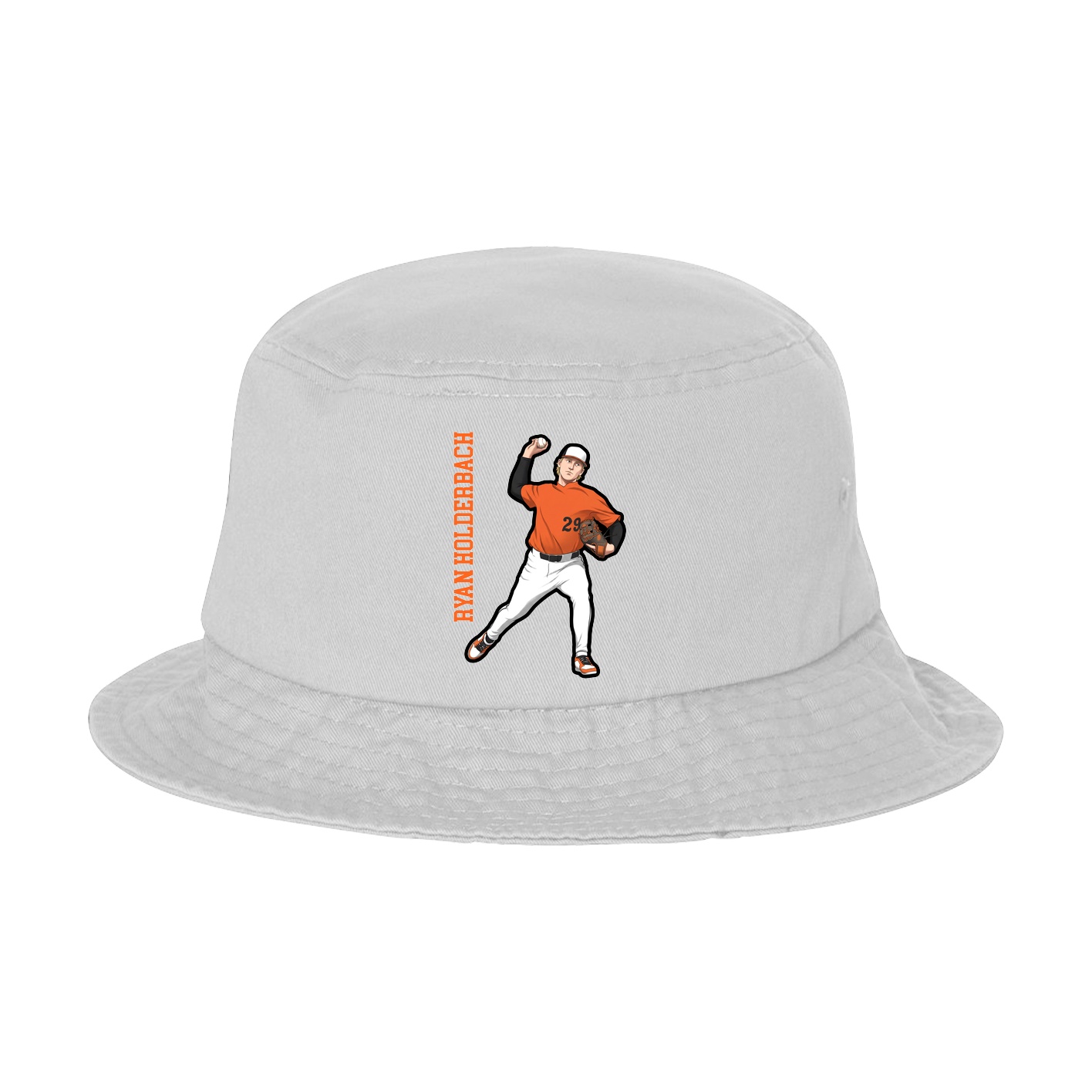 Bucket Cap — Name Vertical in White