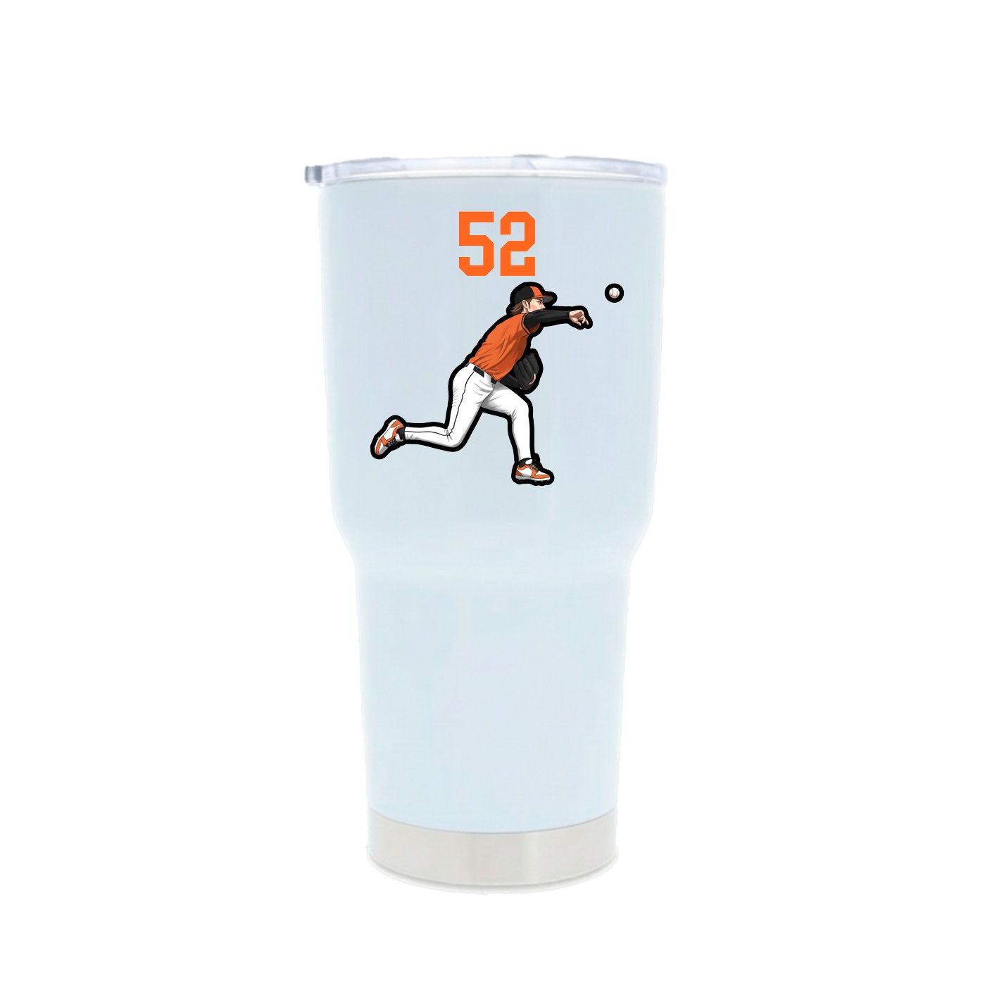 30oz Stainless Steel Tumbler — Number Top in White