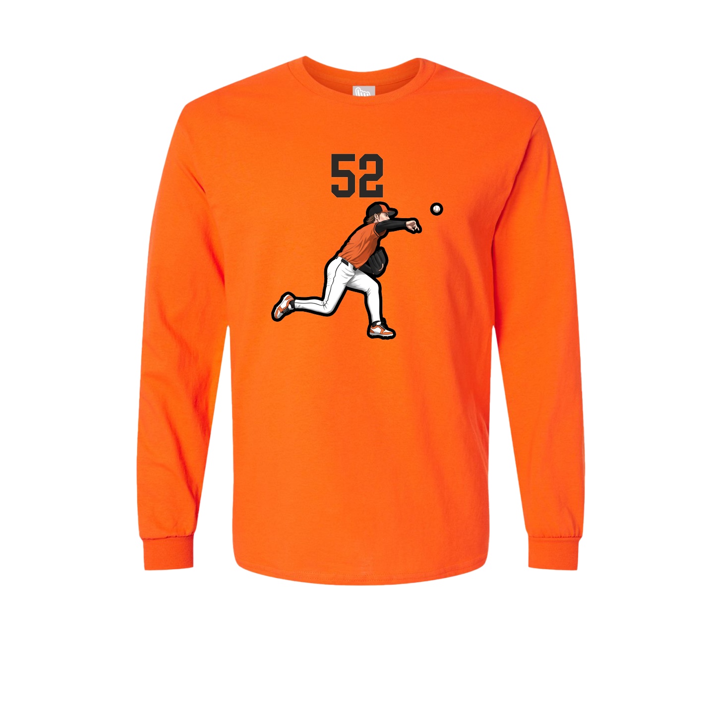 Long Sleeve Tee — Number Top in Orange