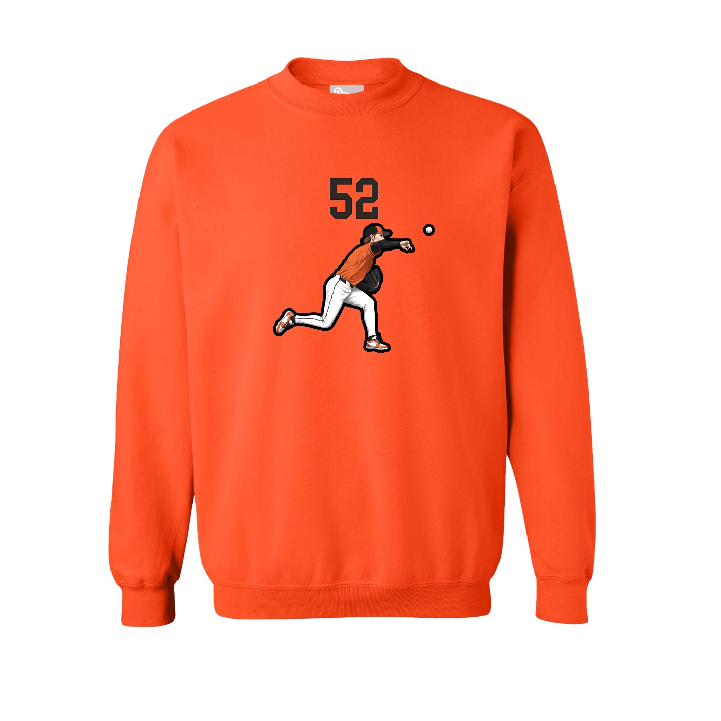 Fleece Crew — Number Top in Orange