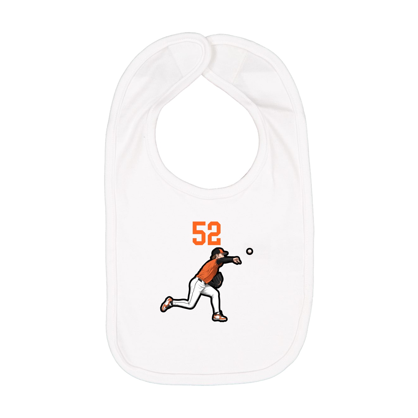 Infant Bib — Number Top in White
