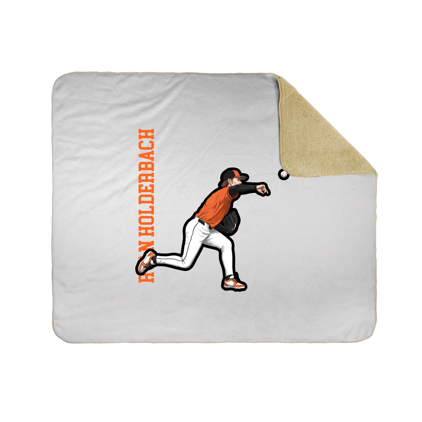 Throw Blanket — Name Vertical in White