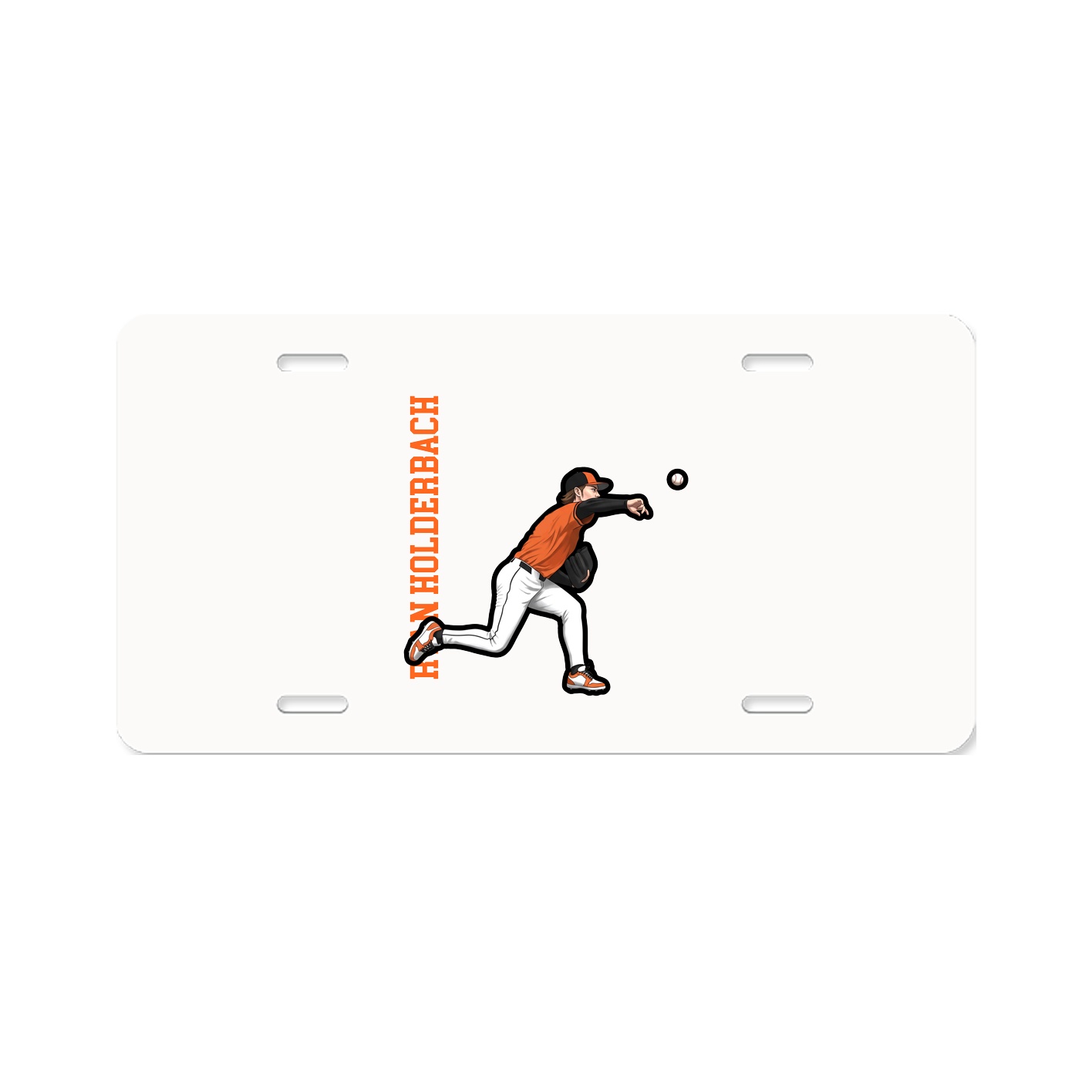 License Plate — Name Vertical in Classic