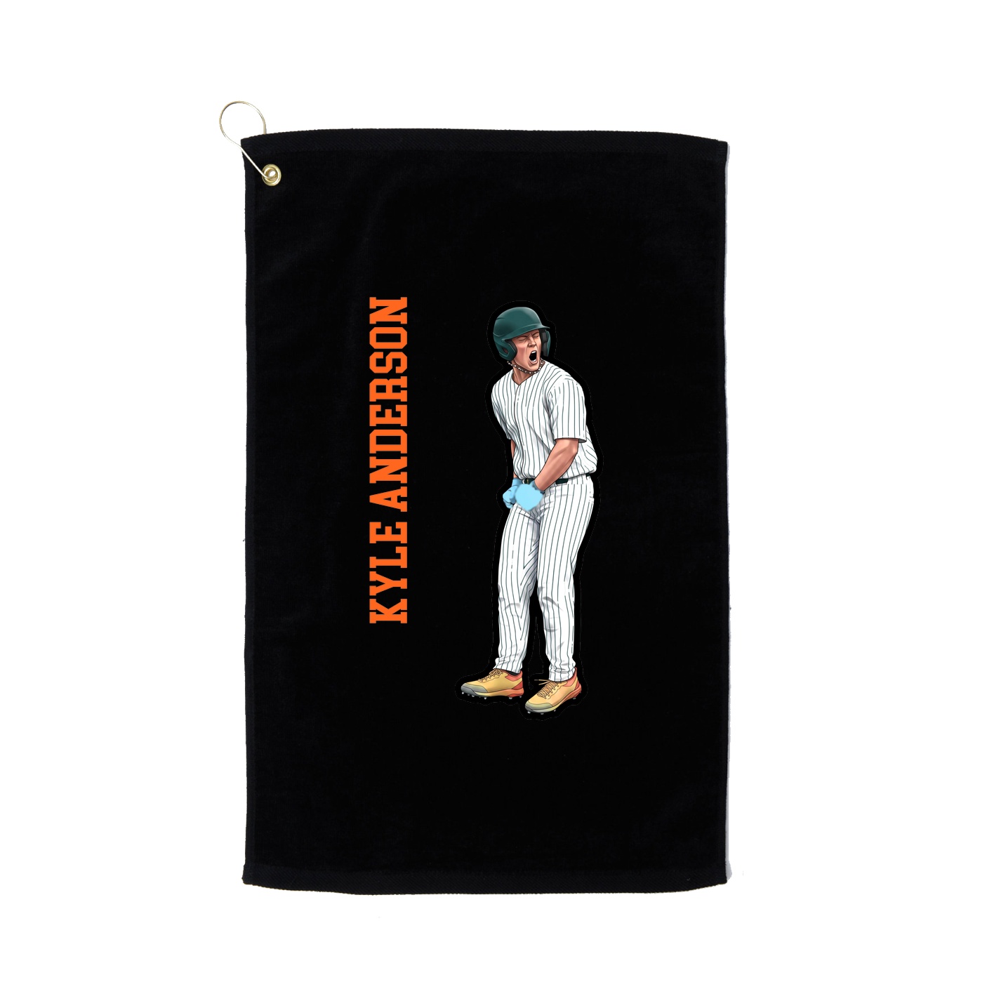 Golf Towel — Name Vertical in Black