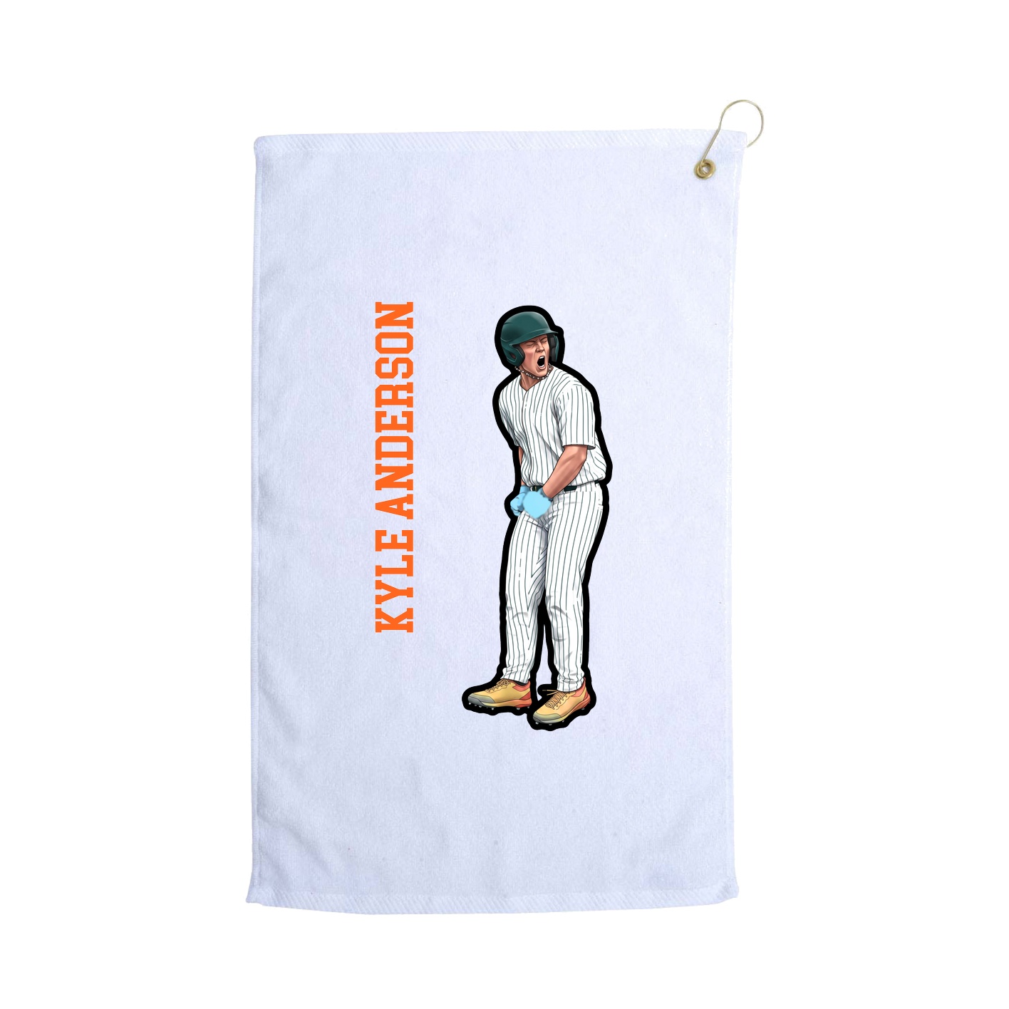 Golf Towel — Name Vertical in White