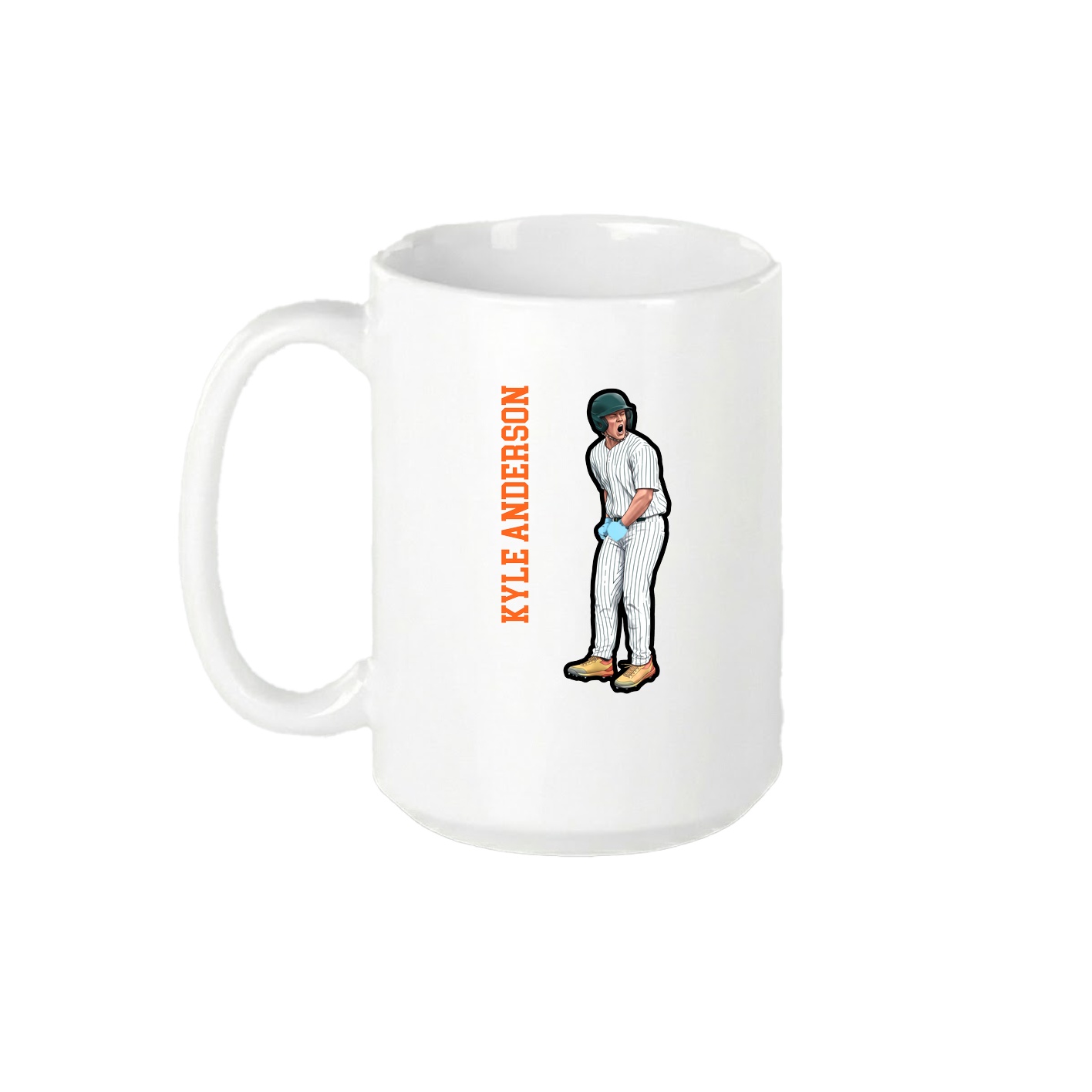 15oz Coffee Mug — Name Vertical in White