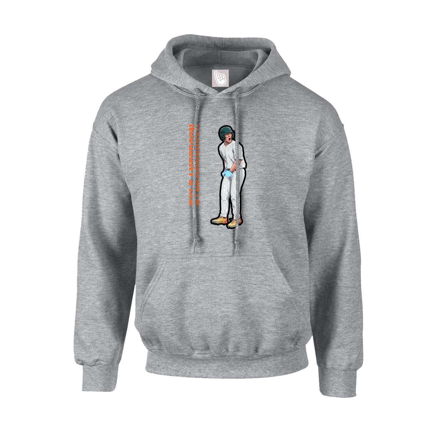 Hoodie — Name Vertical in Grey