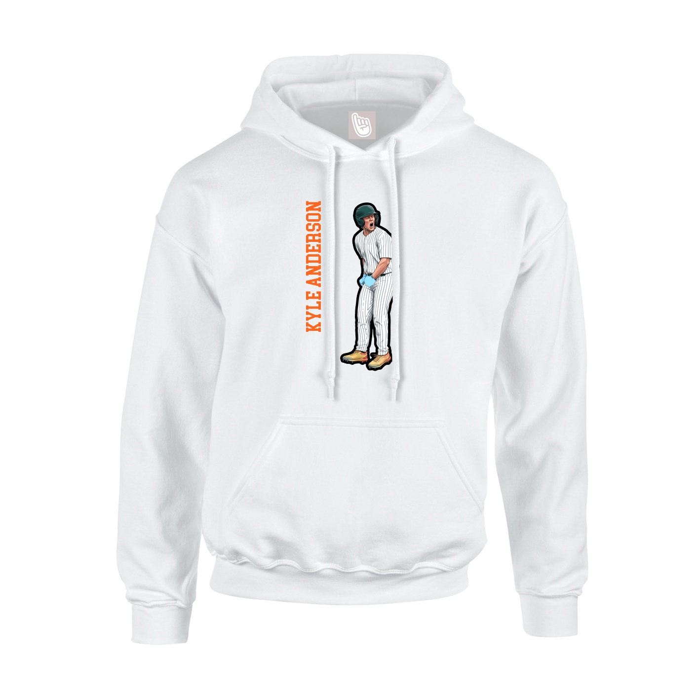 Hoodie — Name Vertical in White