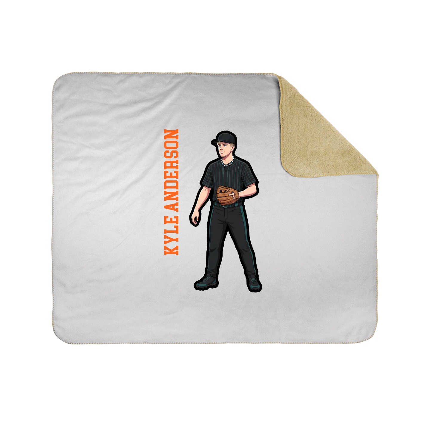 Throw Blanket — Name Vertical in White