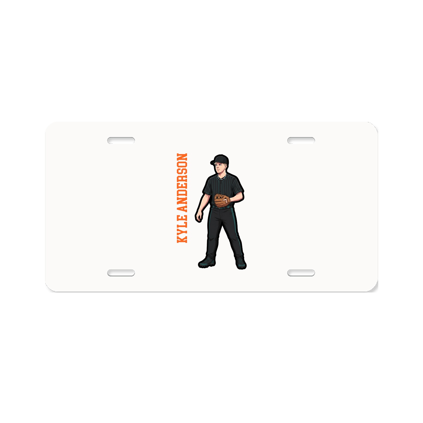 License Plate — Name Vertical in Classic