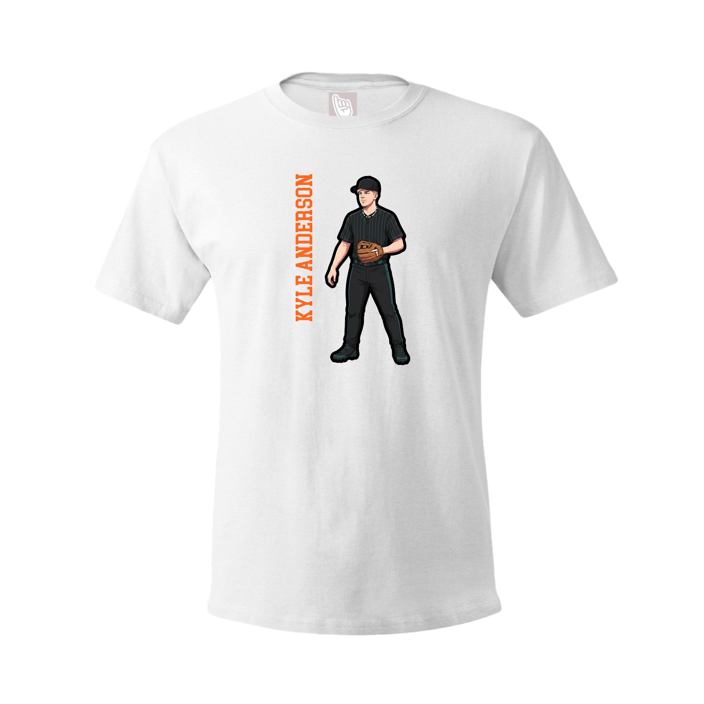 Youth Tee — Name Vertical in White