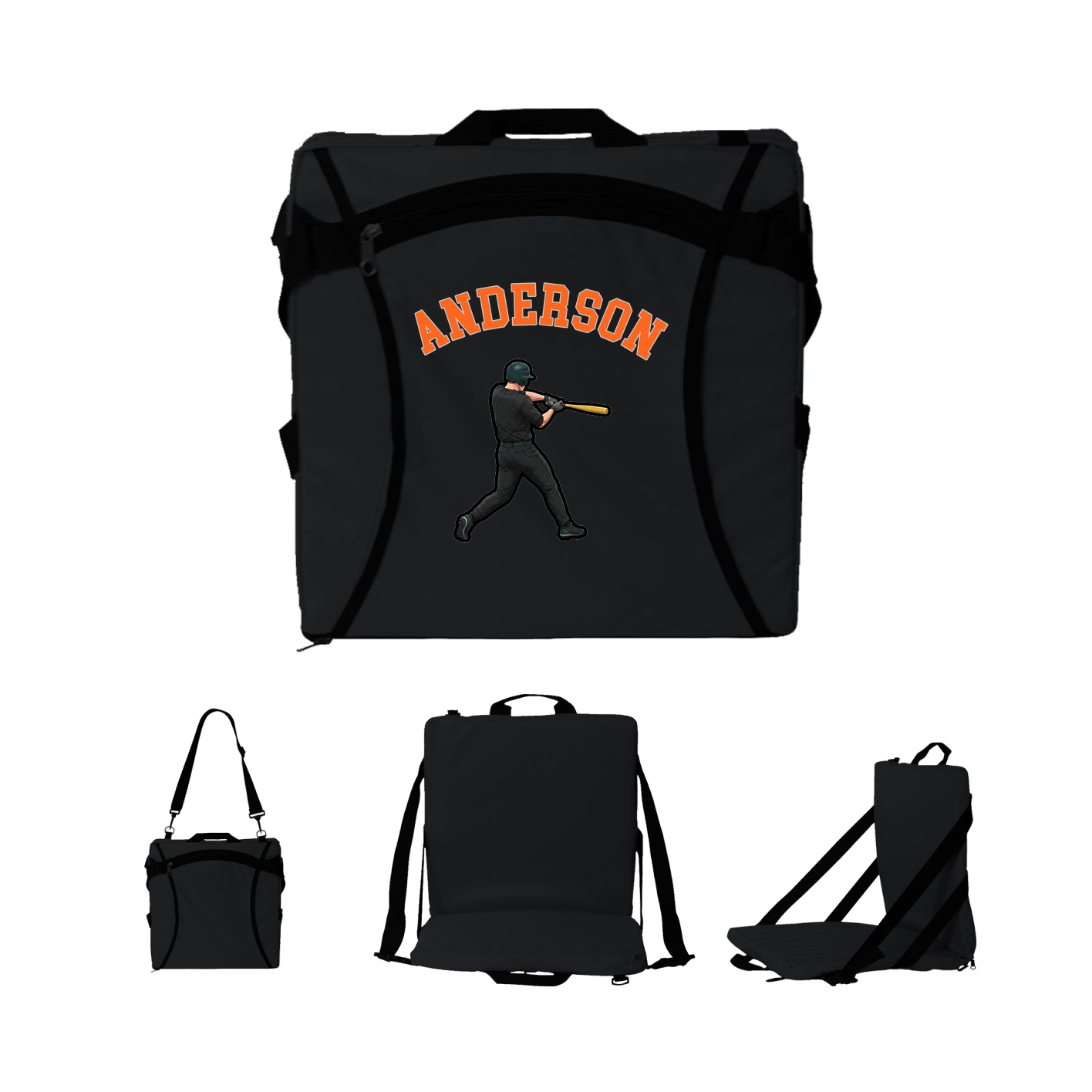 Folding Stadium Seat — Shirsey Arch in Black