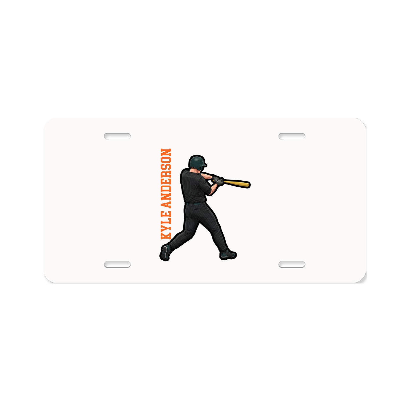 License Plate — Name Vertical in Classic
