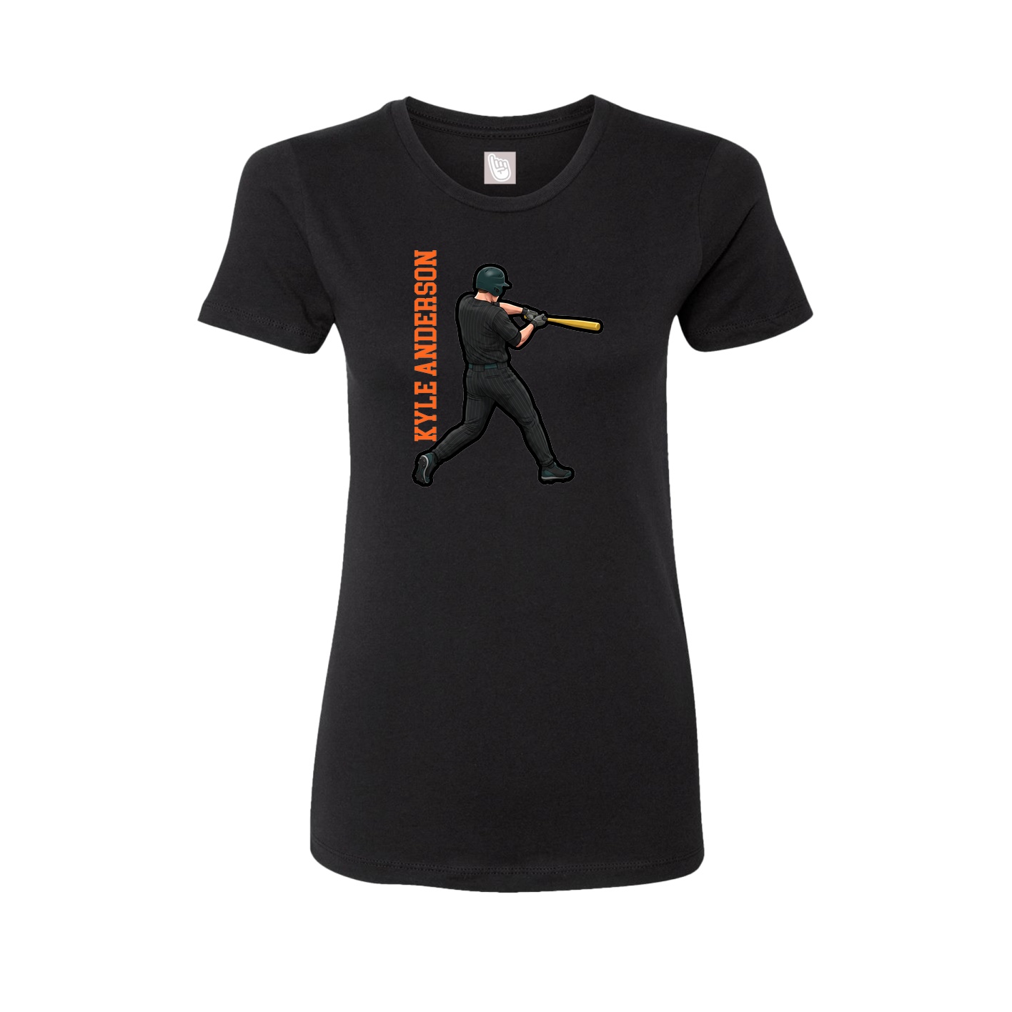 Womens Tee — Name Vertical in Black