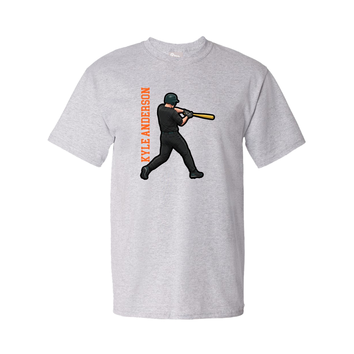 Youth Tee — Name Vertical in Grey