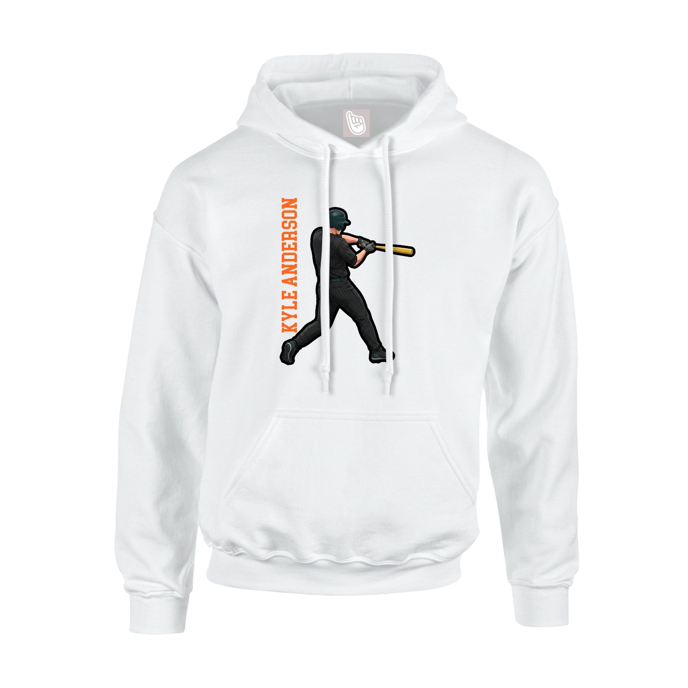 Hoodie — Name Vertical in White