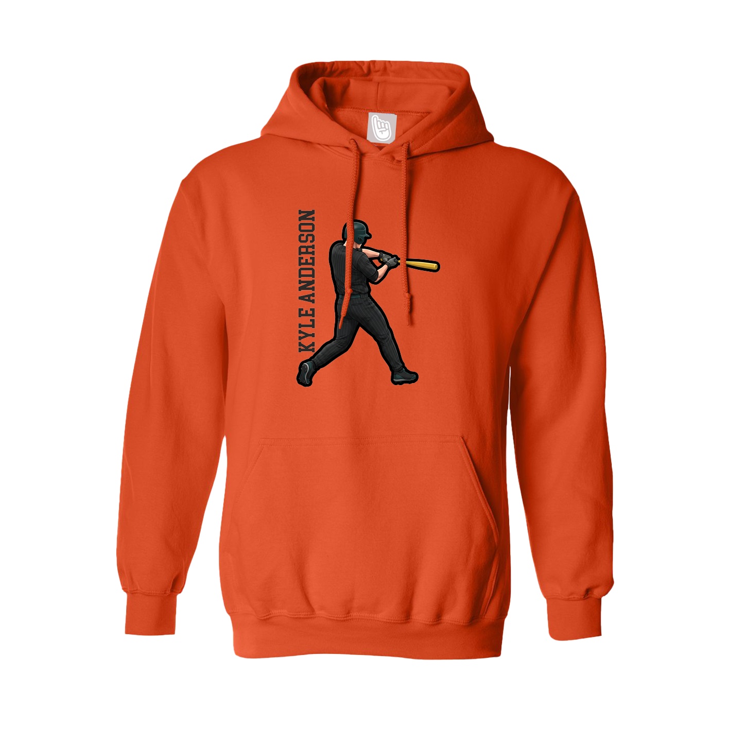 Youth Hoodie — Name Vertical in Orange