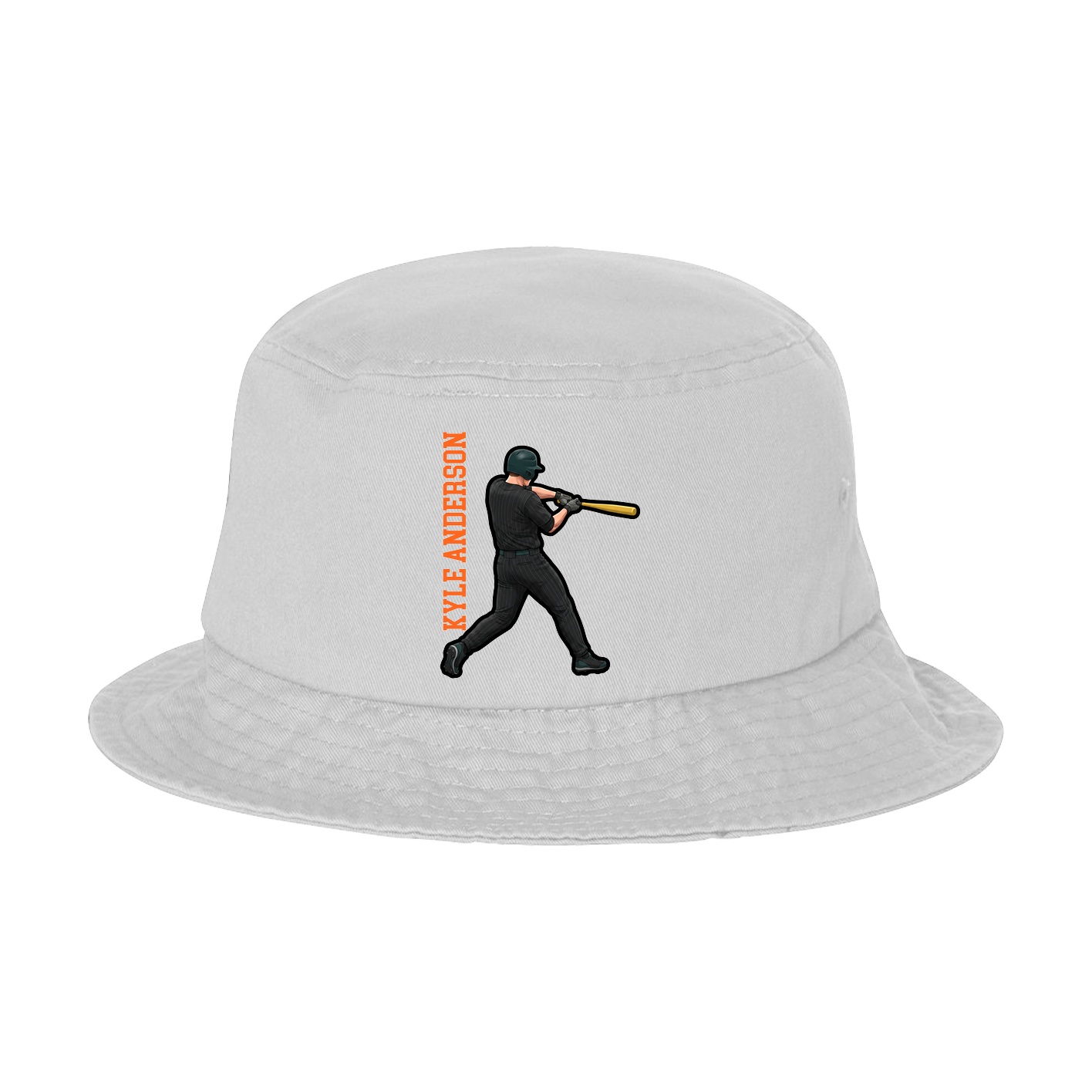 Bucket Cap — Name Vertical in White