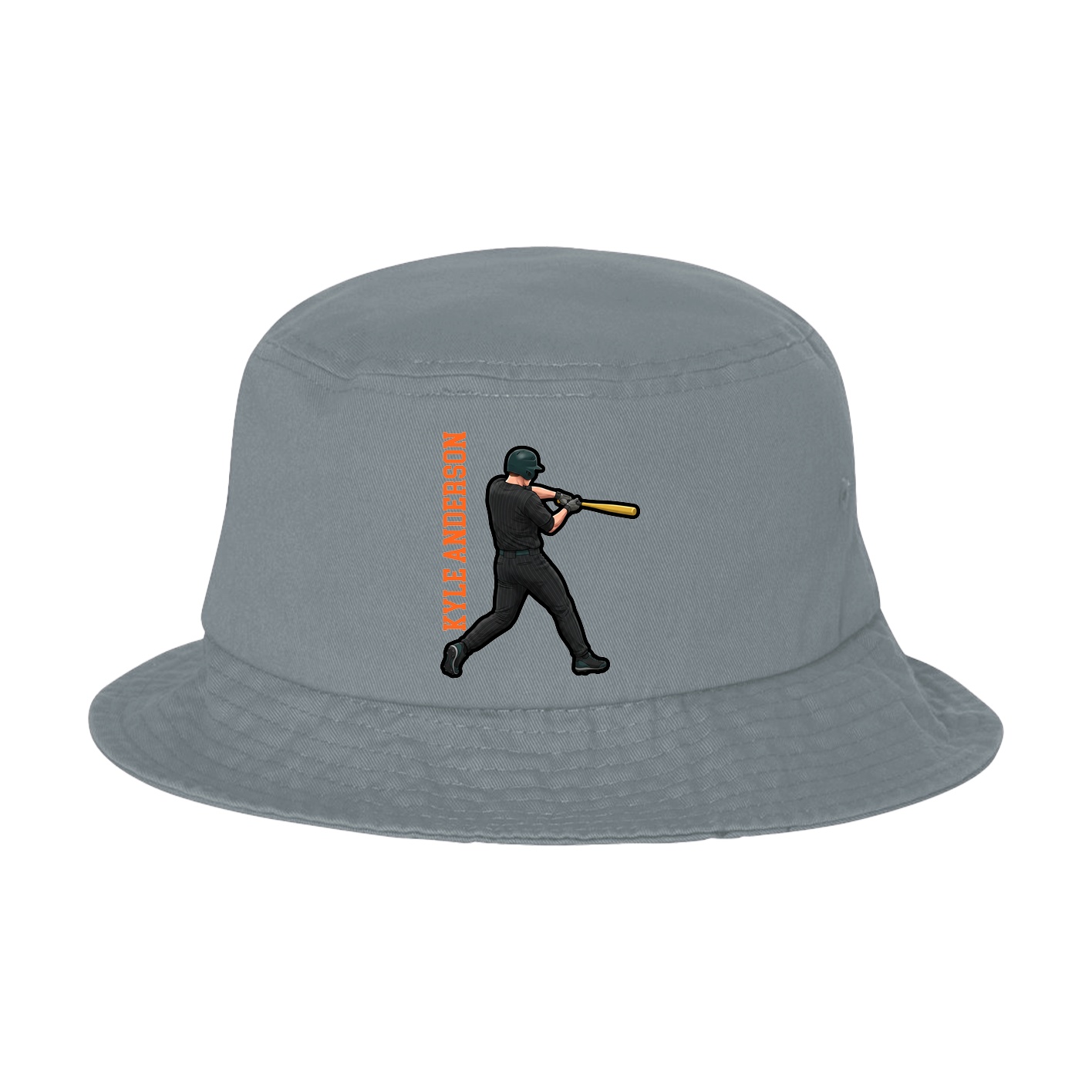 Bucket Cap — Name Vertical in Grey
